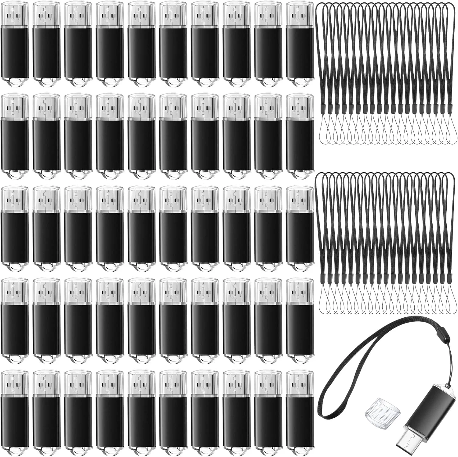 هوتیم بسته 50 عددی فلش مموری USB 2.0، فلش درایو قابل حمل با 50 بند مشکی، پوشش محافظ USB برای ذخیره سازی داده های مدرسه اداری، مشکی (256 مگابایت) هوتیم بسته 50 عددی فلش مموری USB 2.0، فلش درایو قابل حمل با 50 بند مشکی، پوشش محافظ USB برای ذخیره سازی داده های مدرسه اداری، مشکی (256 مگابایت)