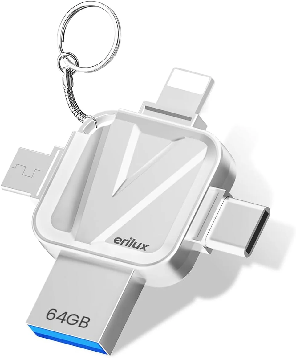 فلش مموری 64 گیگابایتی 4 در 1 HASTHIP با رابط لایتنینگ، میکرو USB، USB A، تایپ C، سرعت بالا، مینی آویز 64 گیگابایت سازگار با iOS و اندروید، آیفون، آیپد، اندروید، کامپیوتر فلش مموری 64 گیگابایتی 4 در 1 HASTHIP با رابط لایتنینگ، میکرو USB، USB A، تایپ C، سرعت بالا، مینی آویز 64 گیگابایت سازگار با iOS و اندروید، آیفون، آیپد، اندروید، کامپیوتر