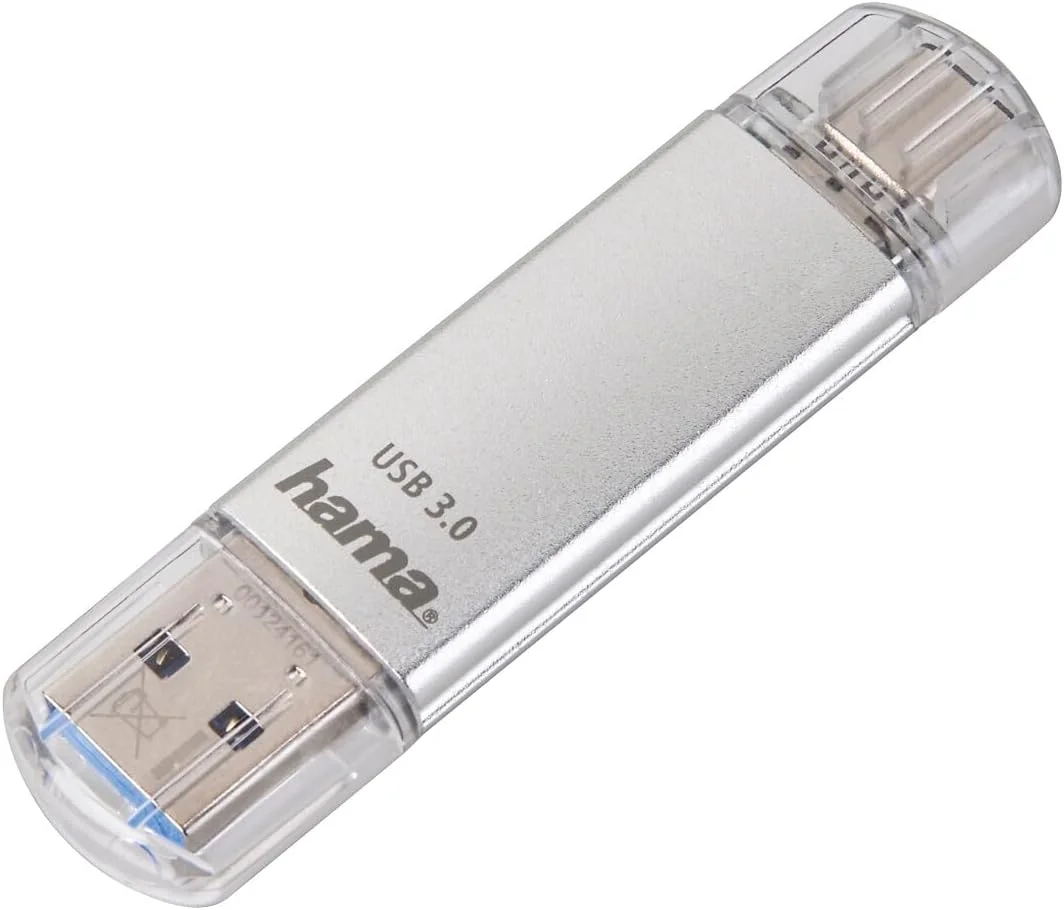 فلش مموری 16 گیگابایتی Hama با USB 3.0 و USB 3.1 Type-C نقره ای، 00124161 فلش مموری 16 گیگابایتی Hama با USB 3.0 و USB 3.1 Type-C نقره ای، 00124161