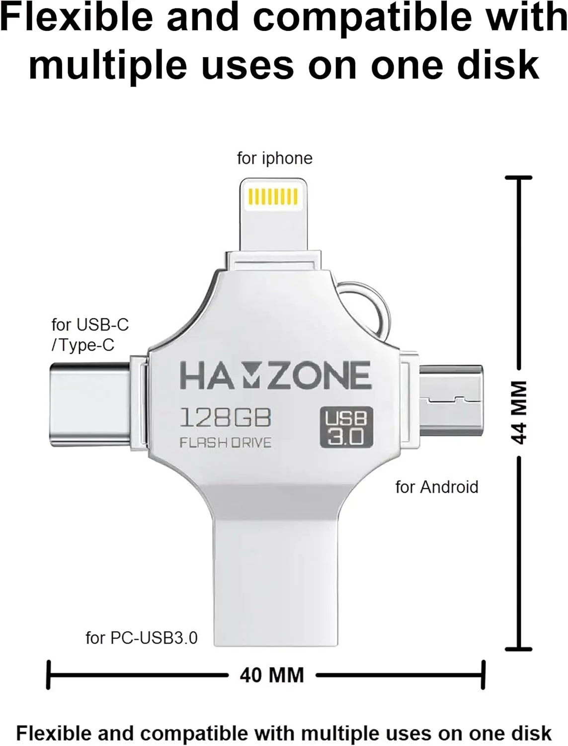 فلش مموری USB چهار در یک، 128 گیگابایت – درگاه لایتنینگ، Type-C و USB برای آیفون، آیپد، اندروید و کامپیوتر – پشتیبان گیری سریع و انتقال آسان فایل فلش مموری USB چهار در یک، 128 گیگابایت – درگاه لایتنینگ، Type-C و USB برای آیفون، آیپد، اندروید و کامپیوتر – پشتیبان گیری سریع و انتقال آسان فایل