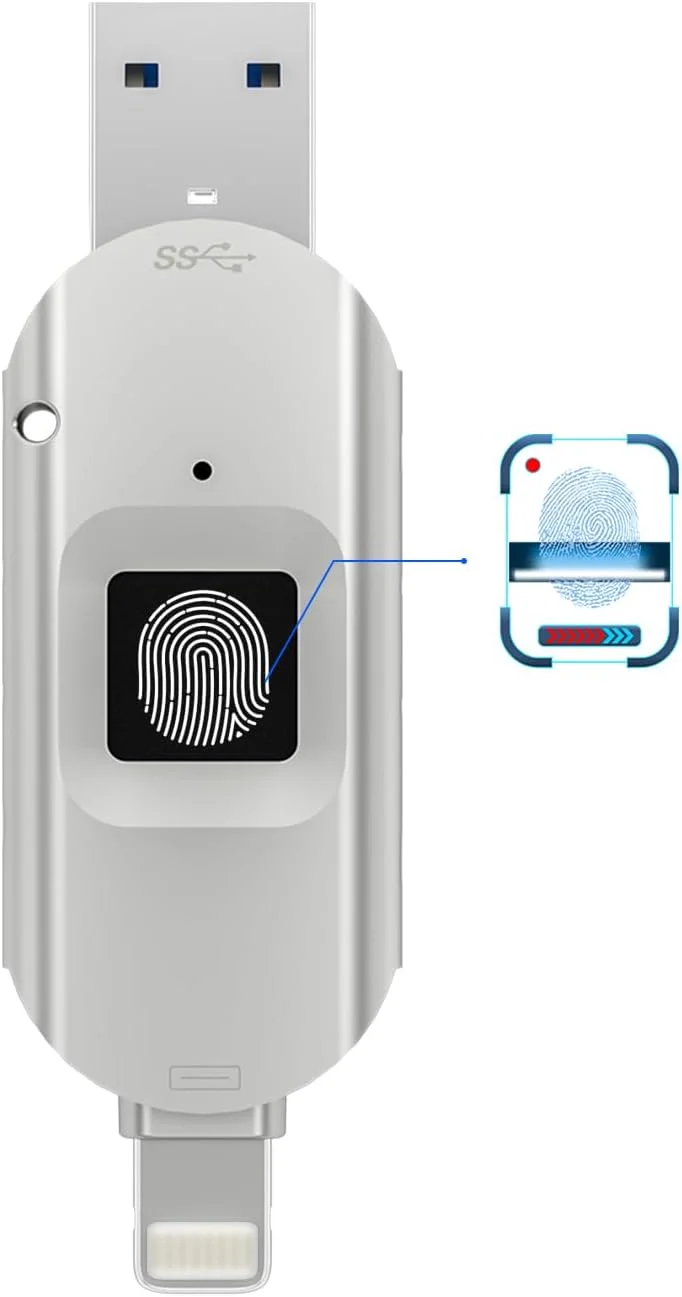 فلش مموری USB 3.0 با رمزنگاری اثر انگشت برای آیفون/آیپد/آیپد مینی/مک/کامپیوتر USB 3.0 فلش مموری 64 گیگابایت فلش مموری USB 3.0 با رمزنگاری اثر انگشت برای آیفون/آیپد/آیپد مینی/مک/کامپیوتر USB 3.0 فلش مموری 64 گیگابایت