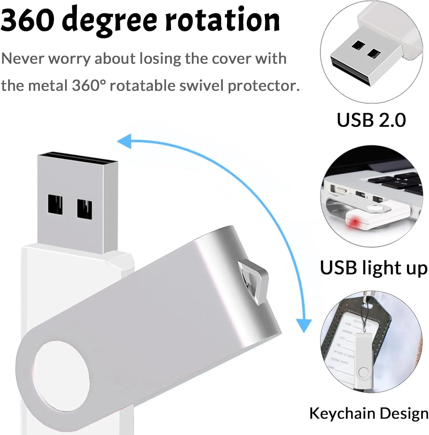 فلش مموری USB با ظرفیت 4 گیگابایت، بسته 20 عددی، فلش درایو USB 2.0، حافظه چرخشی، درایو قلمی برای ذخیره سازی و پشتیبان گیری، رنگ سفید، 20 عدد 4 گیگابایتی فلش مموری USB با ظرفیت 4 گیگابایت، بسته 20 عددی، فلش درایو USB 2.0، حافظه چرخشی، درایو قلمی برای ذخیره سازی و پشتیبان گیری، رنگ سفید، 20 عدد 4 گیگابایتی