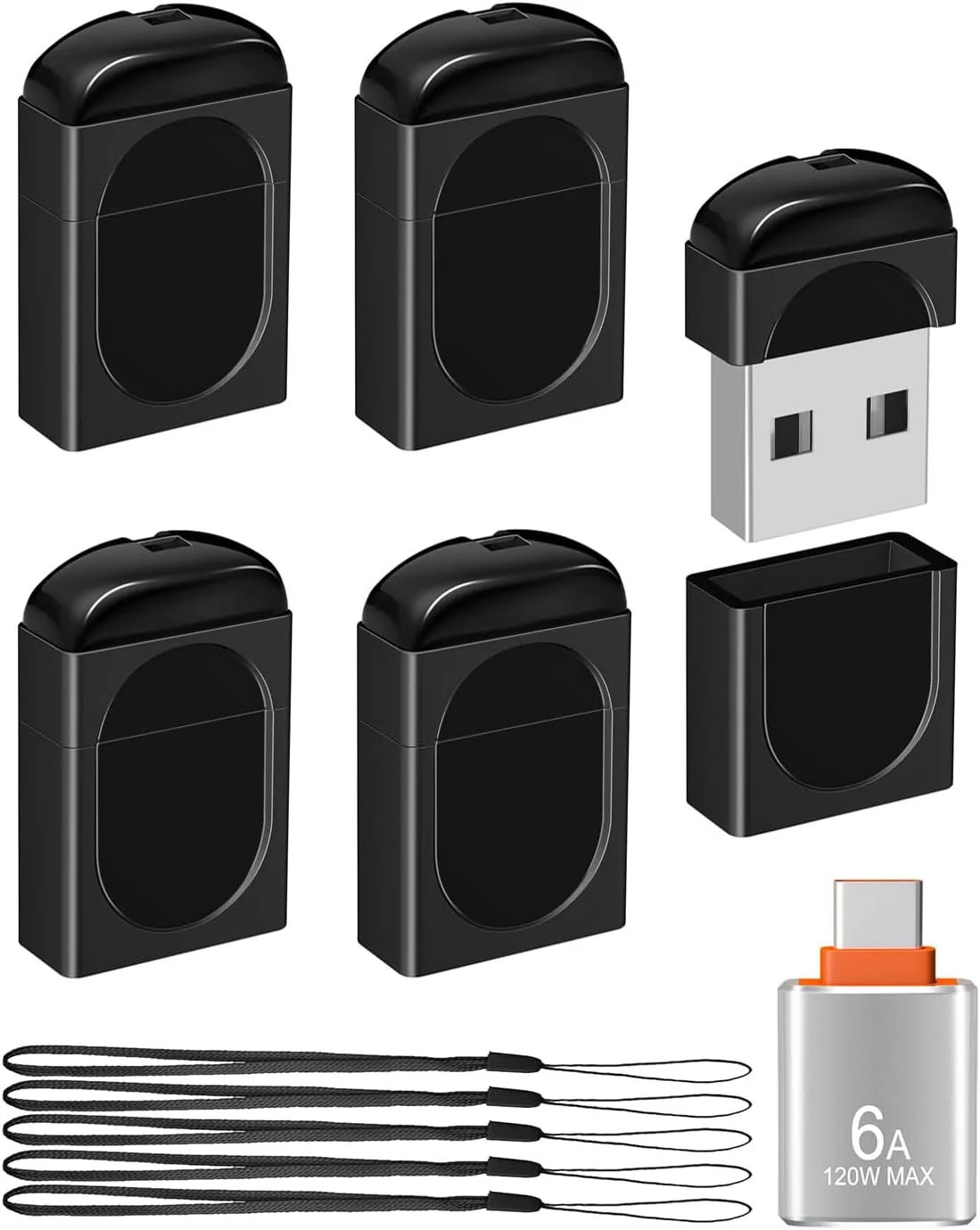ایستبول بسته 5 عددی فلش مموری کوچک 4 گیگابایتی USB 2.0 به همراه یک آداپتور USB-C، فلش مموری کوچک 4 گیگابایتی FAT32 برای ذخیره داده (مشکی، 1 آداپتور، بند آویز) ایستبول بسته 5 عددی فلش مموری کوچک 4 گیگابایتی USB 2.0 به همراه یک آداپتور USB-C، فلش مموری کوچک 4 گیگابایتی FAT32 برای ذخیره داده (مشکی، 1 آداپتور، بند آویز)
