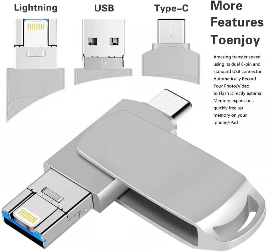 فلش مموری USB دوگانه 2 ترابایتی برای تلفن همراه، استیک حافظه ذخیره سازی عکس آیفون، استیک حافظه USB C، درایو انگشتی ذخیره سازی خارجی سازگار با آیفون، آیپد، رایانه شخصی و دستگاه های دیگر ((خاکستری نقره ای 2 ترابایت)) فلش مموری USB دوگانه 2 ترابایتی برای تلفن همراه، استیک حافظه ذخیره سازی عکس آیفون، استیک حافظه USB C، درایو انگشتی ذخیره سازی خارجی سازگار با آیفون، آیپد، رایانه شخصی و دستگاه های دیگر ((خاکستری نقره ای 2 ترابایت))