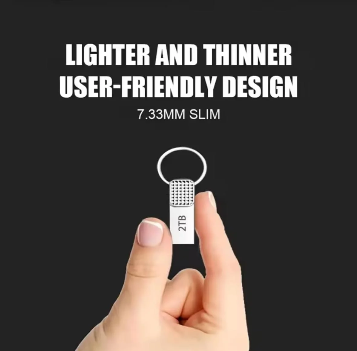 فلش درایو USB با طراحی باریک و ظرفیت 2 ترابایت، سازگار با کامپیوتر/تلویزیون/پروژکتور و ظرفیت ذخیره سازی بزرگ فلش درایو USB با طراحی باریک و ظرفیت 2 ترابایت، سازگار با کامپیوتر/تلویزیون/پروژکتور و ظرفیت ذخیره سازی بزرگ