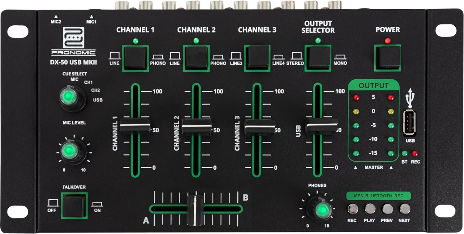 میکسر دی‌جی ۴ کاناله Pronomic DX-50 USB MKII با بلوتوث