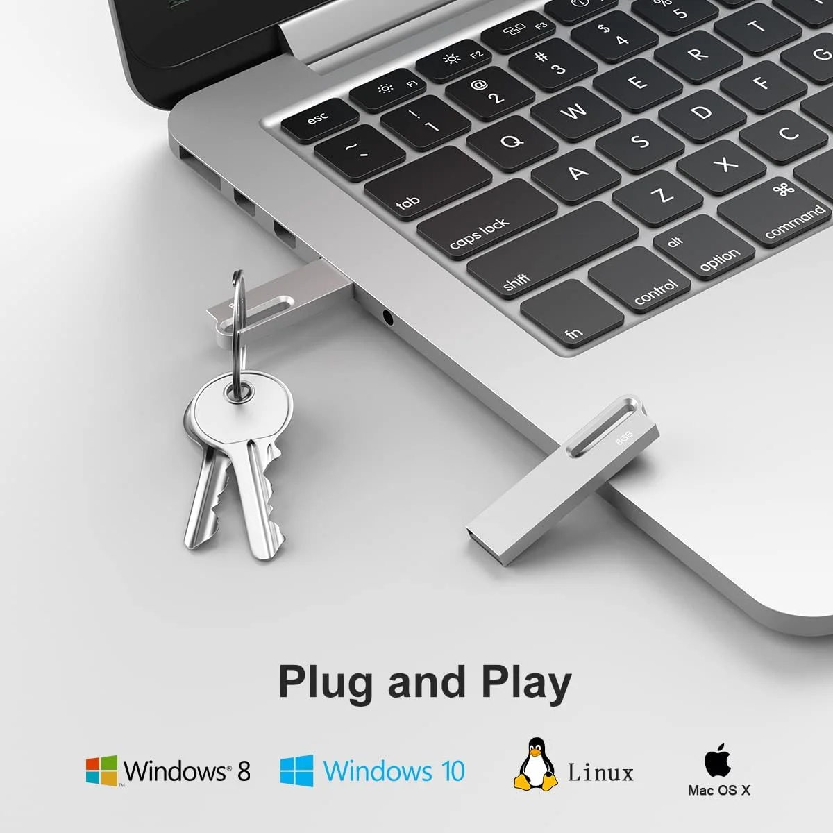 فلش مموری 8 گیگابایتی Aiibe بسته 10 عددی، فلش USB فلزی 8 گیگابایتی، فلش مموری USB 2.0 با جاکلیدی، ضد آب - نقره ای فلش مموری 8 گیگابایتی Aiibe بسته 10 عددی، فلش USB فلزی 8 گیگابایتی، فلش مموری USB 2.0 با جاکلیدی، ضد آب - نقره ای