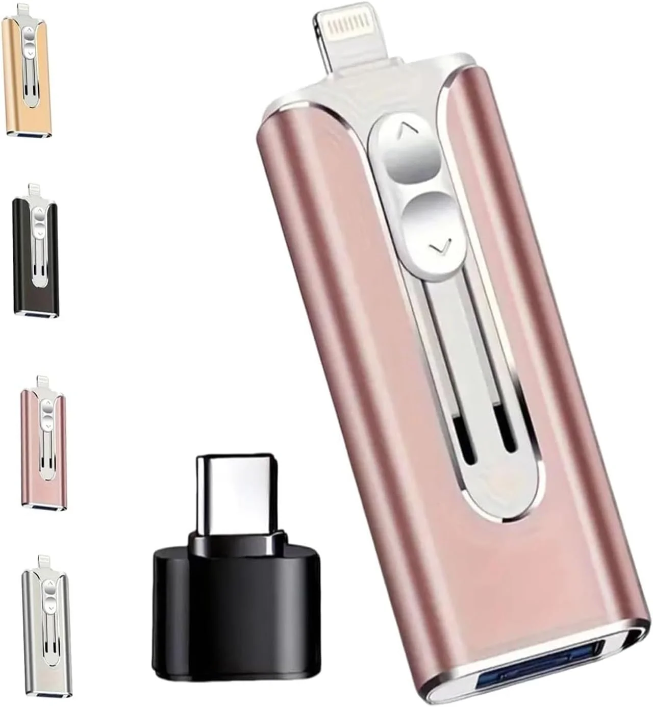 فلش مموری 4 در 1 موبایل و کامپیوتر با پورتهای میکرو یواسبی، 8 پین و یواسبی 3.0، سازگار با گوشیهای هوشمند و تبلتهای اندرویدی (256 گیگابایت، C) فلش مموری 4 در 1 موبایل و کامپیوتر با پورتهای میکرو یواسبی، 8 پین و یواسبی 3.0، سازگار با گوشیهای هوشمند و تبلتهای اندرویدی (256 گیگابایت، C)