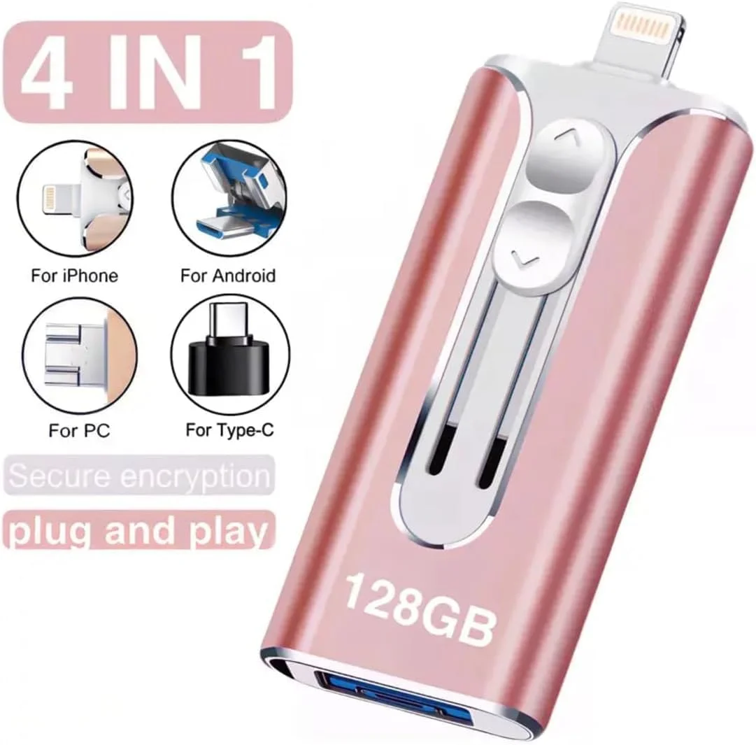 فلش مموری 4 در 1 موبایل و کامپیوتر با پورتهای میکرو یواسبی، 8 پین و یواسبی 3.0، سازگار با گوشیهای هوشمند و تبلتهای اندرویدی (256 گیگابایت، C) فلش مموری 4 در 1 موبایل و کامپیوتر با پورتهای میکرو یواسبی، 8 پین و یواسبی 3.0، سازگار با گوشیهای هوشمند و تبلتهای اندرویدی (256 گیگابایت، C)