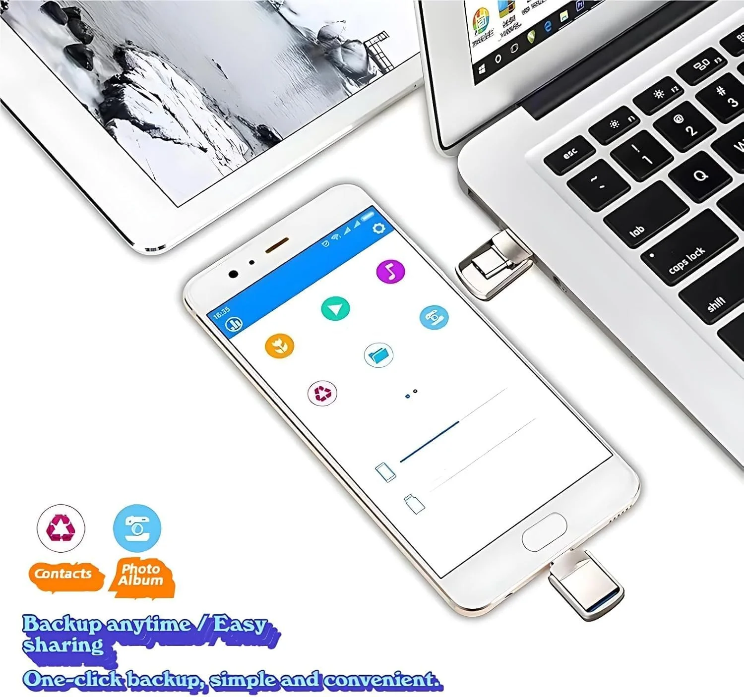 فلش مموری 128 گیگابایتی با کانکتور دوگانه - USB 3.0 و Type-C برای ذخیره سازی پرسرعت داده - دستگاه OTG جمع و جور برای تلفن های هوشمند، تبلت ها، کامپیوتر - آلیاژ، نقره ای، سرعت خواندن فوق العاده سریع 120 مگابایت بر ثانیه فلش مموری 128 گیگابایتی با کانکتور دوگانه - USB 3.0 و Type-C برای ذخیره سازی پرسرعت داده - دستگاه OTG جمع و جور برای تلفن های هوشمند، تبلت ها، کامپیوتر - آلیاژ، نقره ای، سرعت خواندن فوق العاده سریع 120 مگابایت بر ثانیه