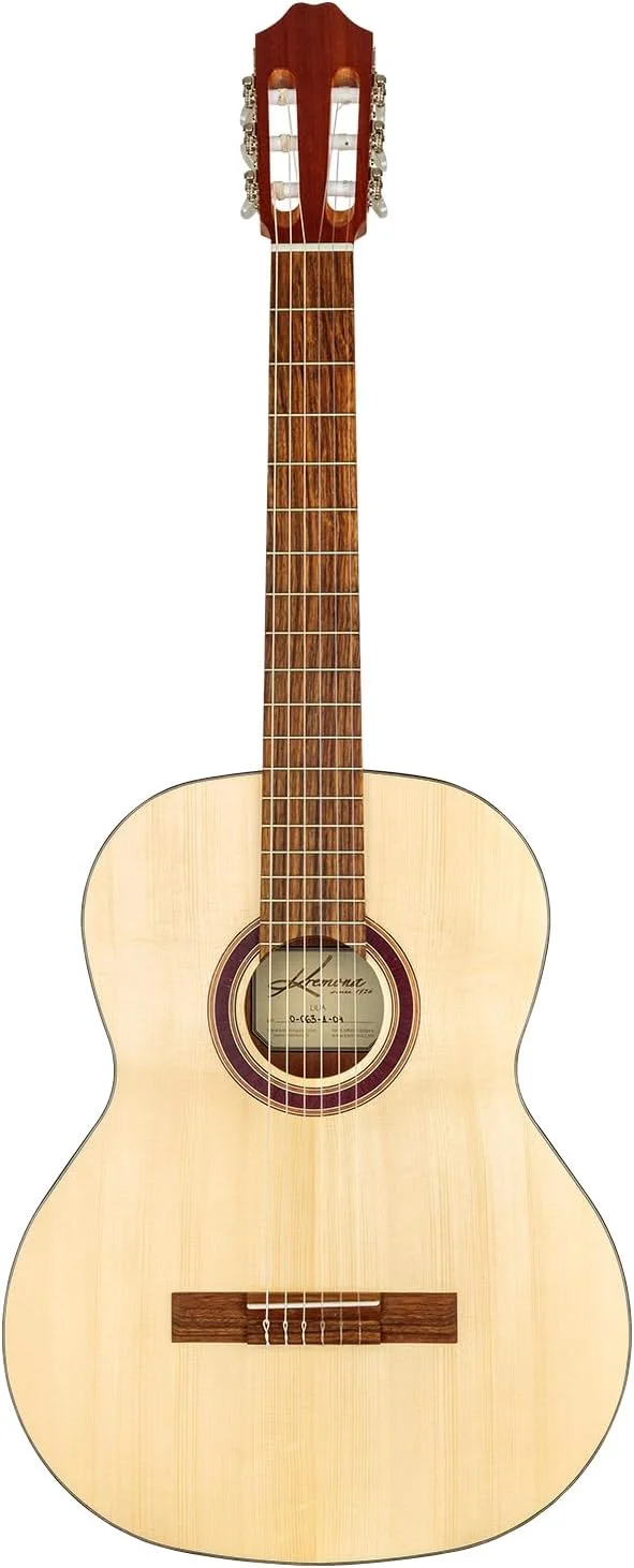 گیتار کنسرت کرمونا لیلیا 4/4 سایز کامل - دست ساز در اروپا - صفحه رویی صنوبر یکپارچه با پرداخت منافذ باز - گیتار نایلونی عالی برای مبتدیان