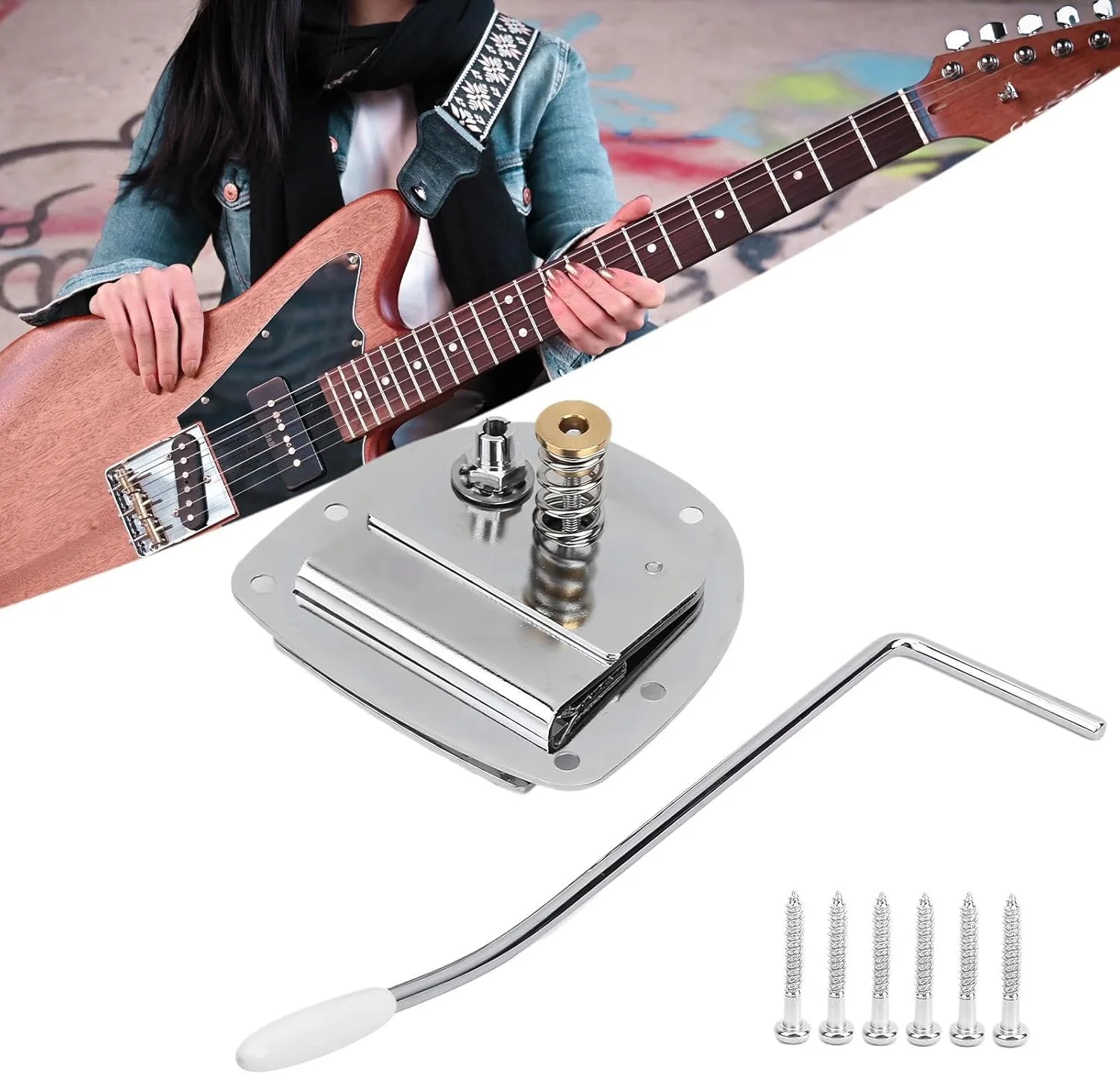 پل ویبراتو برای گیتار | تثبیت کننده فنری برای گیتار الکتریک - قطعات آلیاژ روی برای آلات موسیقی، جایگزین وینتیج برای سیم گیر با طراحی بهینه