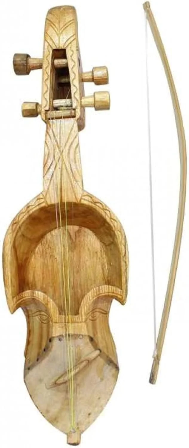 سرانگی ساز موسیقی محلی سنتی نپالی، ویولن نپالی برای اجرای زنده، 53.3 سانتی متر، سرانگی بزرگ گین، ساخت نپال، ایده آل برای نوازندگان حرفه ای زنده