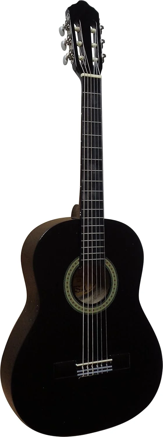 گیتار کلاسیک 3/4 به همراه لوازم جانبی - مشکی - صفحه رو از جنس چوب Linden - کیف - بند - سیم - 3 عدد پیک - کوک کننده ET33B - C5 گیتار کلاسیک 3/4 به همراه لوازم جانبی - مشکی - صفحه رو از جنس چوب Linden - کیف - بند - سیم - 3 عدد پیک - کوک کننده ET33B - C5