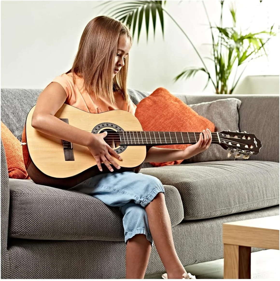 گیتار کلاسیک سایز 3/4 از Gear4music، صورتی، پکیج