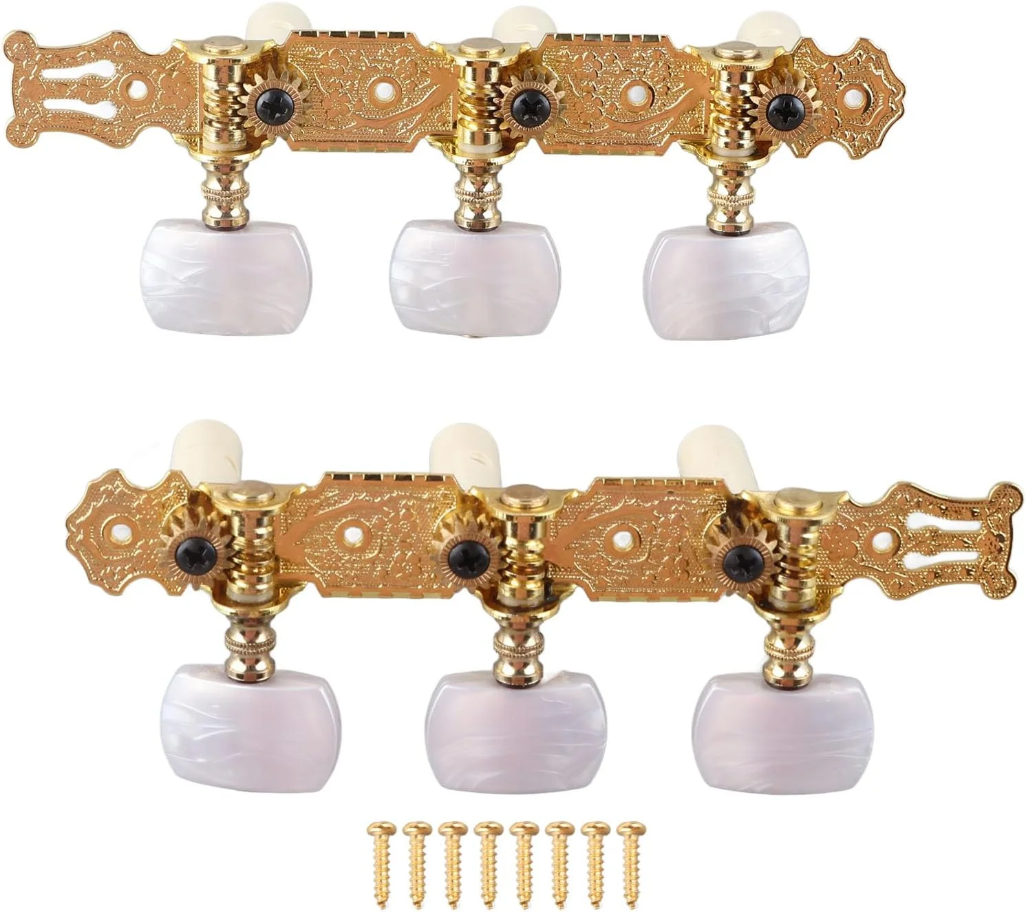 کوک گیتار کلاسیک، 2 عدد کوک با دکمه‌های سفید، نسبت تبدیل بادوام 1:15، تعویض آسان