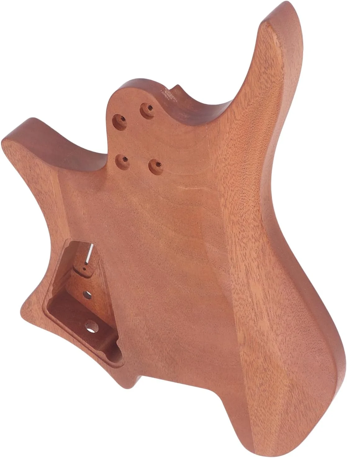 بدنه گیتار برای ساخت خودتان - چوب ماهون پرداخت شده بدون رنگ برای گیتار الکتریک 6 سیم هدلس، قطعات قابل تنظیم بدنه گیتار برای ساخت خودتان - چوب ماهون پرداخت شده بدون رنگ برای گیتار الکتریک 6 سیم هدلس، قطعات قابل تنظیم