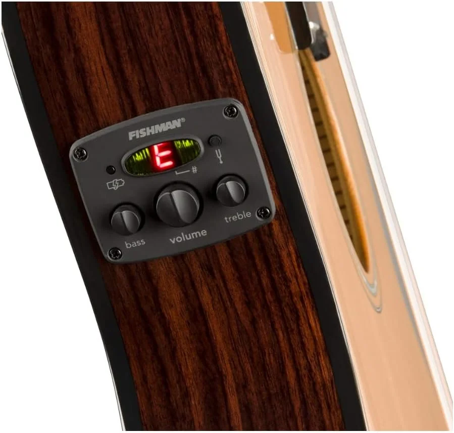 گیتار آکوستیک نایلونی Fender CN-140SCE، صفحه انگشتی گردو، رنگ طبیعی به همراه کیف، شامل دوره های مجازی رایگان در Fender Play