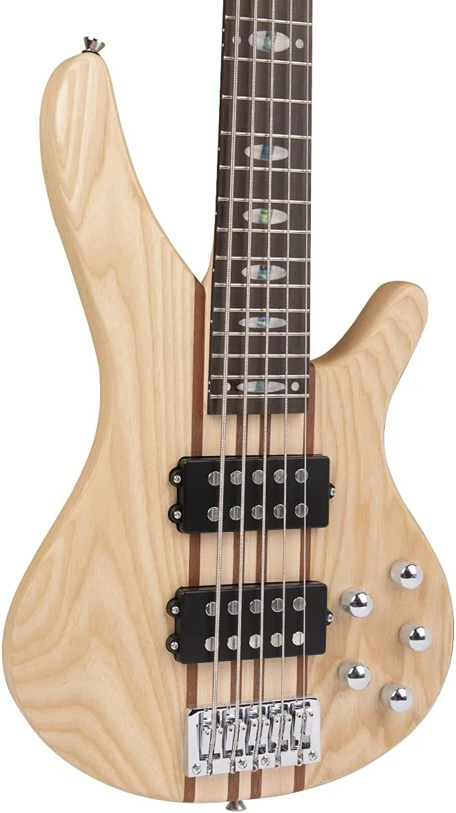 گیتار باس الکتریکی، 5 سیم، اندازه کامل، مناسب برای مبتدیان، مشکی، به همراه کیف، بند گیتار و کابل گیتار (5 سیم)… گیتار باس الکتریکی، 5 سیم، اندازه کامل، مناسب برای مبتدیان، مشکی، به همراه کیف، بند گیتار و کابل گیتار (5 سیم)…