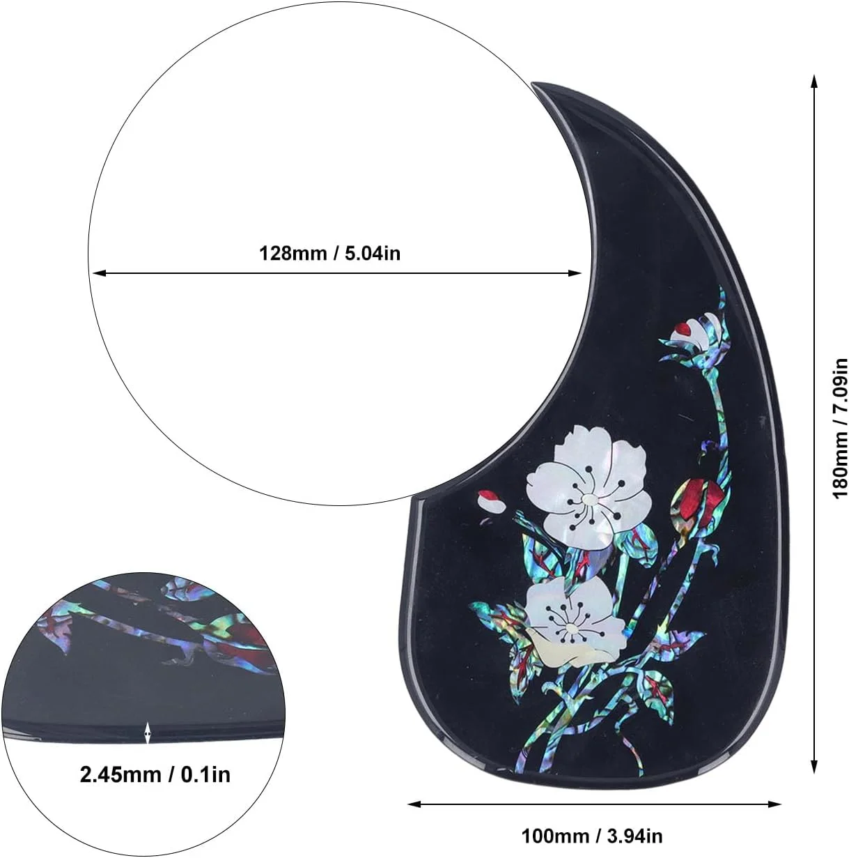صفحه محافظ گیتار آکوستیک Walfront PVC ضد خش، صفحه محافظ تزئینی خود چسب، محافظ حرفه ای