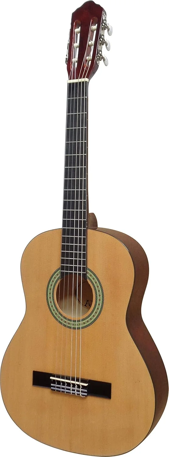 گیتار کلاسیک 3/4 برای افراد چپ دست - گیتار نوجوانان - کلاسیک - رنگ طبیعی مات - مقیاس 58.5 سانتی متر - پشت و طرفین بدنه از جنس ماهون - مدل C8 چپ دست