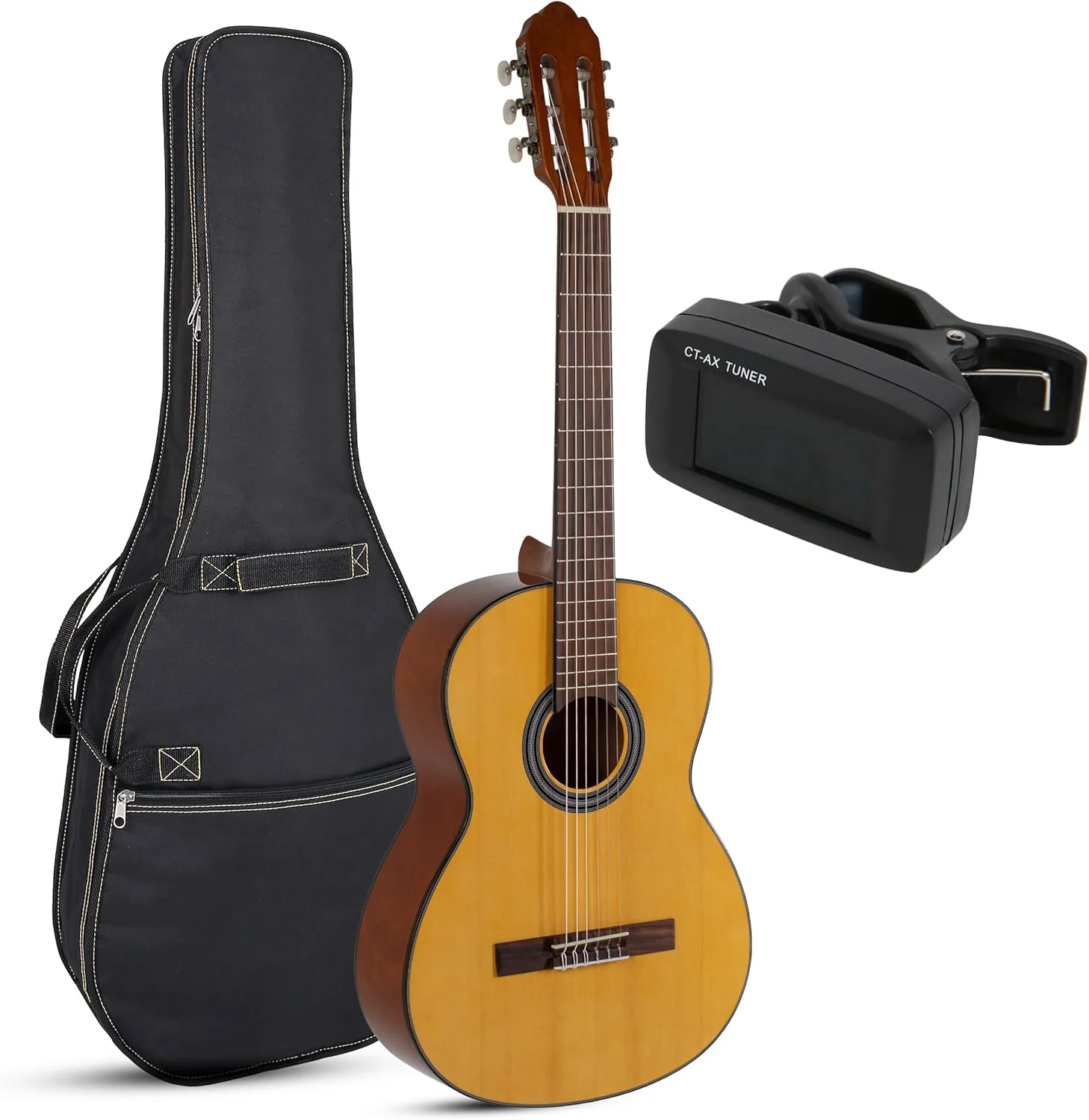 گیتار کلاسیک 3/4 با کیف و کوک‌کننده، مناسب آموزشگاه موسیقی، مجموعه شروع