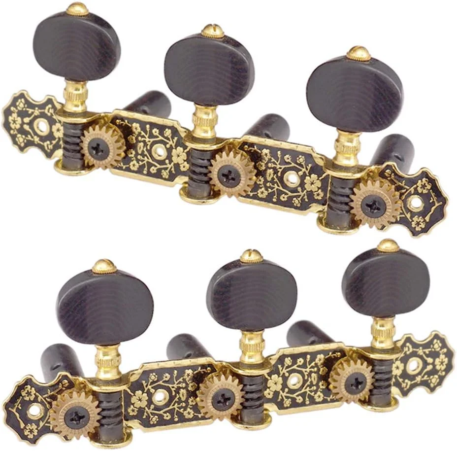 یک جفت کوک گیتار کلاسیک، گوشی گیتار، کوک سیم، 18 سر پلاستیکی آکوستیک، آلیاژ روی، دنده مسی، جایگزینی ساده و دقیق