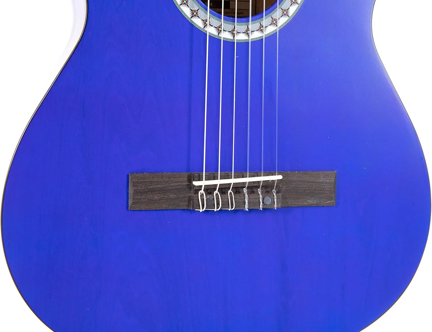 گیتار کلاسیک GEWA، گیتار Basic، بدنه از چوب لیندن، صفحه انگشتی از چوب Pakka، گوشی های کوک کروم اندود، 3/4 آبی