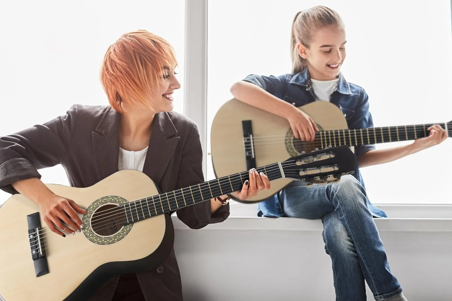 گیتار کلاسیک کانتابیله AS-851 3/4 کنسرت، رنگ طبیعی (گیتار آکوستیک، مناسب برای کودکان 9 تا 11 سال، دارای نشانگر فرت، سیم های نایلونی)