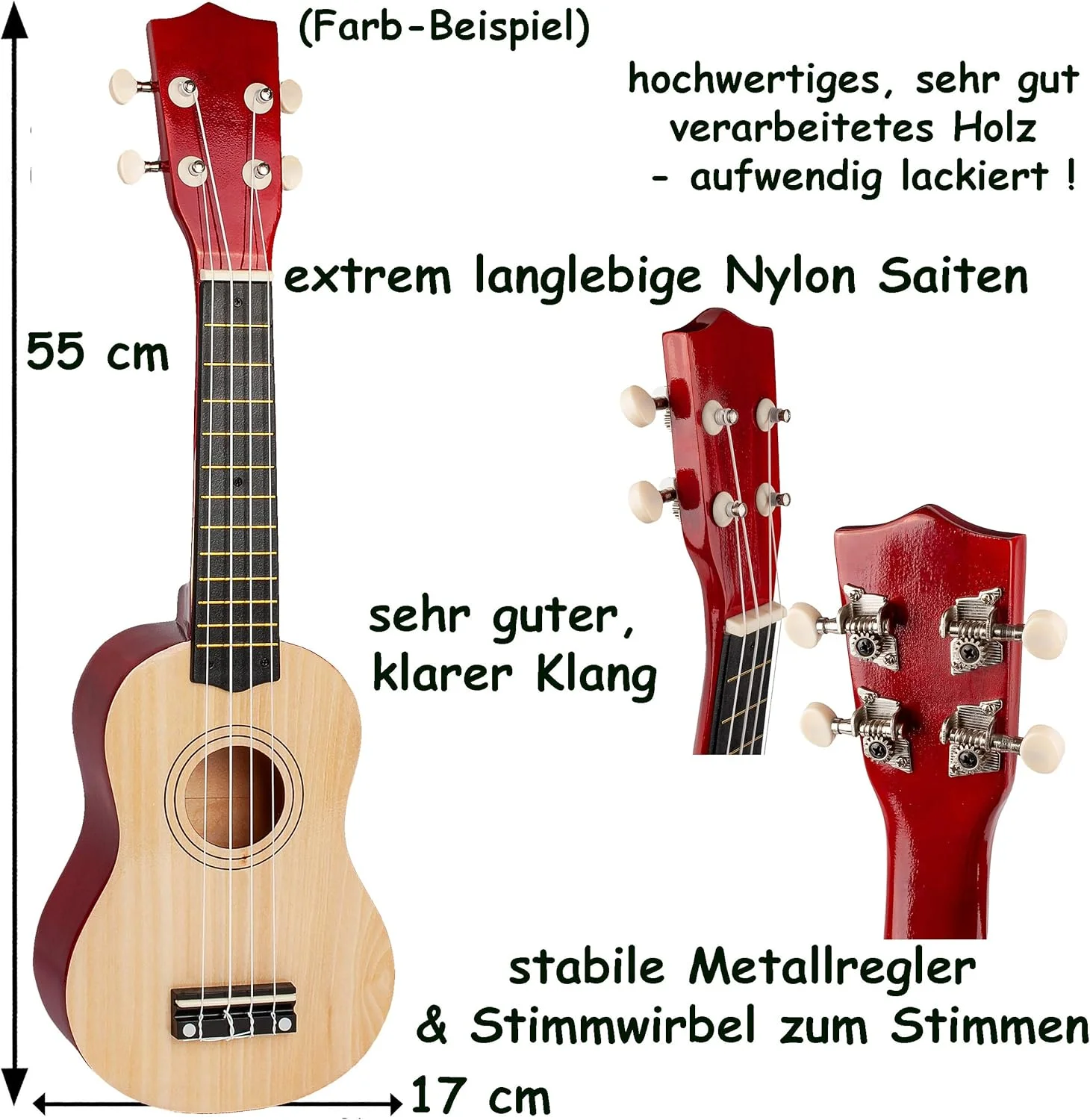 گیتار/یوکللی کودکانه - ساخته شده از چوب - انتخاب طرح و رنگ - آبی فیروزه ای و پیچک سفید - شامل نام - گیتار کنسرت با کیفیت بالا - 55 سانتی متر - کلاسیک - آکوستیک... گیتار/یوکللی کودکانه - ساخته شده از چوب - انتخاب طرح و رنگ - آبی فیروزه ای و پیچک سفید - شامل نام - گیتار کنسرت با کیفیت بالا - 55 سانتی متر - کلاسیک - آکوستیک...