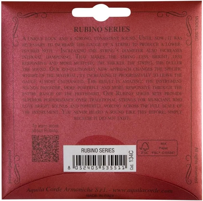 سِت سیم گیتار کلاسیک آکویلا AQ C RS 134C Rubino با کشش نرمال سِت سیم گیتار کلاسیک آکویلا AQ C RS 134C Rubino با کشش نرمال