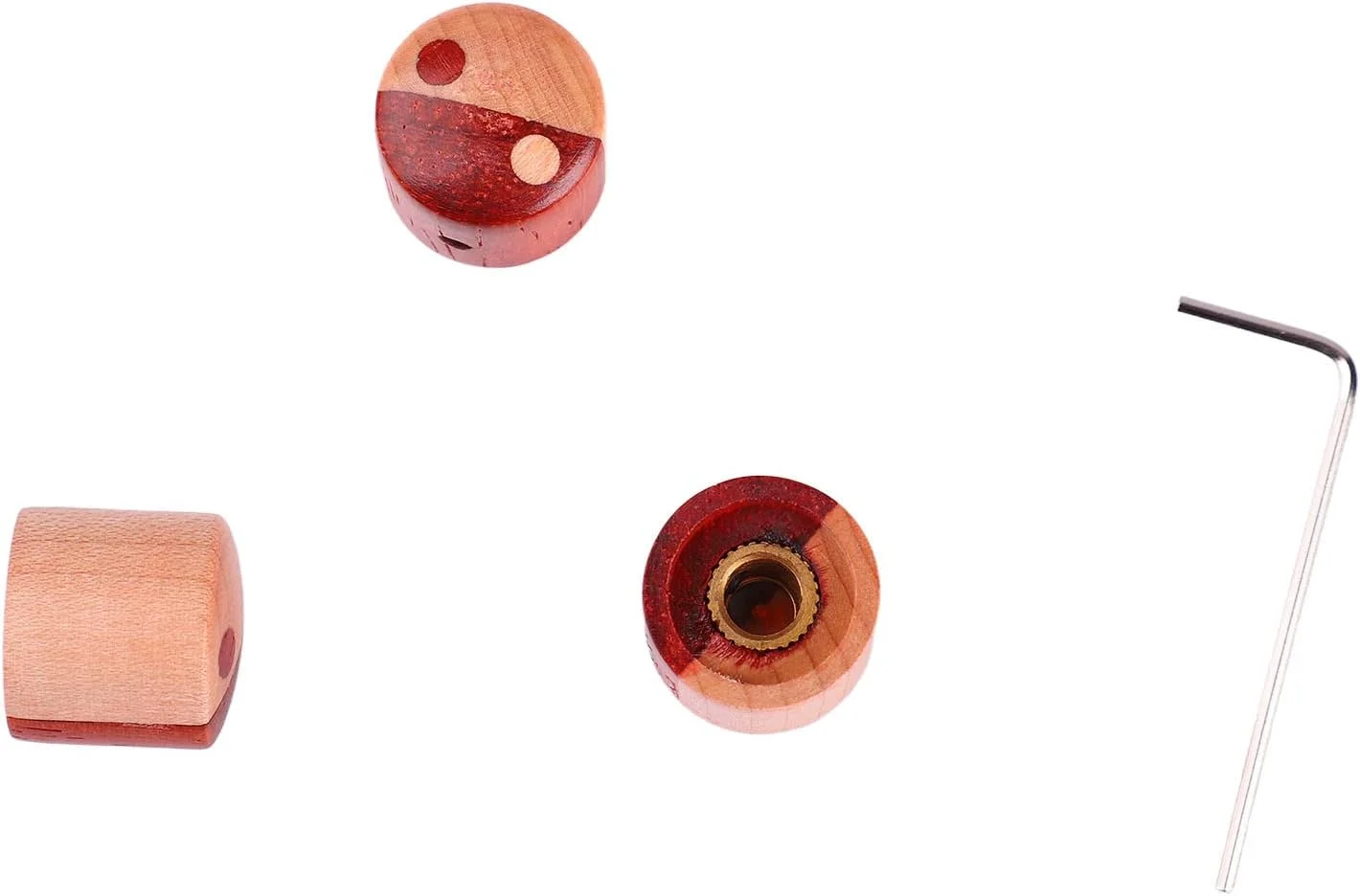 ست ۳ عددی دکمه تنظیم گیتار، تنظیم آسان صدا و تُن، طراحی زیبا، چوب و فلز بادوام، نصب سریع برای بهبود عملکرد گیتار