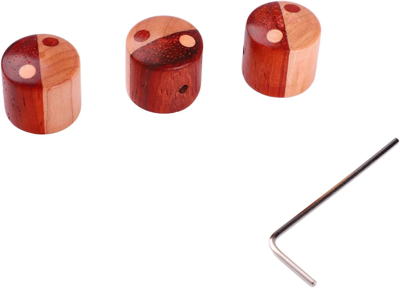 ست ۳ عددی دکمه تنظیم گیتار، تنظیم آسان صدا و تُن، طراحی زیبا، چوب و فلز بادوام، نصب سریع برای بهبود عملکرد گیتار