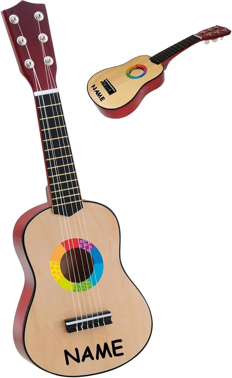 گیتار چوبی - 6 سیم - قابل کوک - گیتار کنسرت - کلاسیک - رنگ قهوه ای/طبیعی - سیم های نایلونی بادوام - 54 سانتی متر - آکوستیک - گیتار کودک