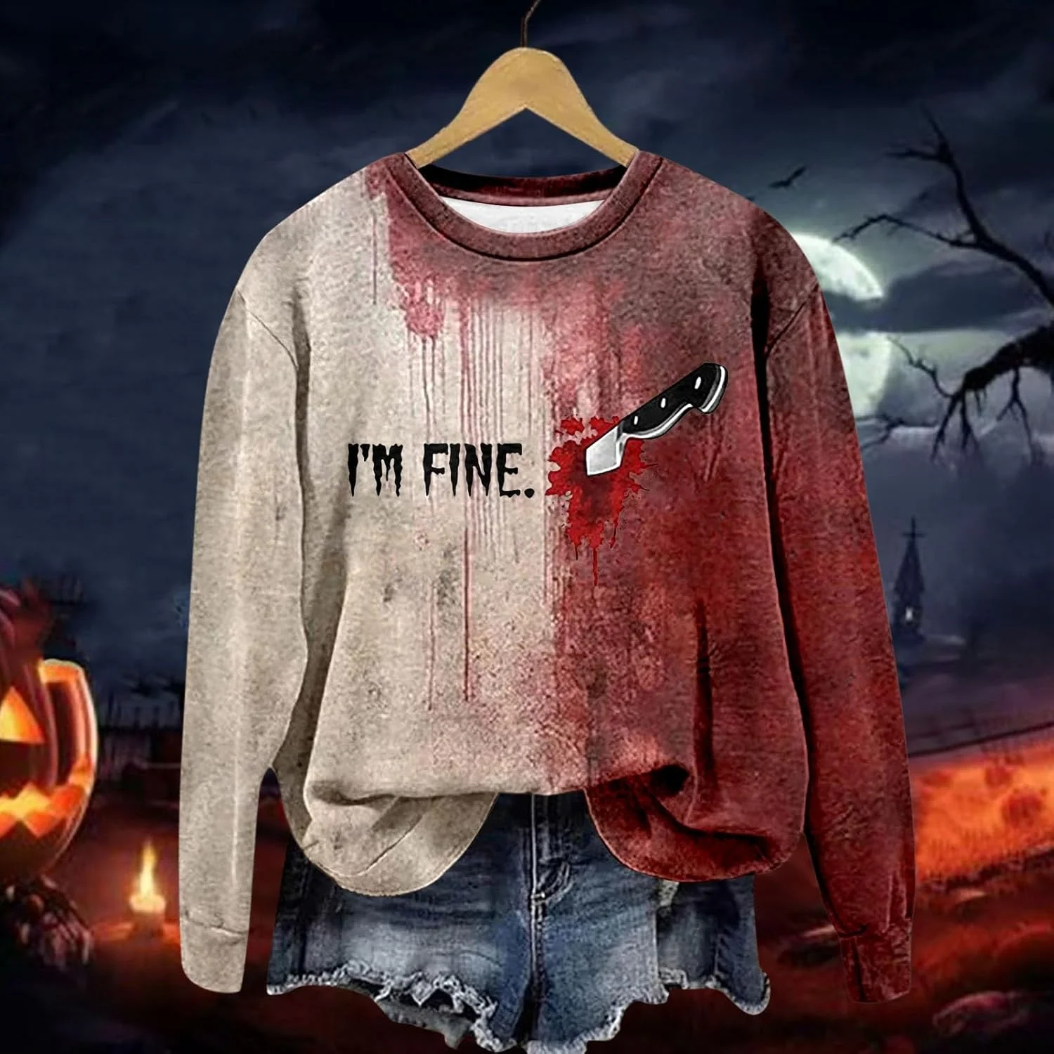 تی شرت آستین بلند زنانه با طرح کریسمس و یقه گرد