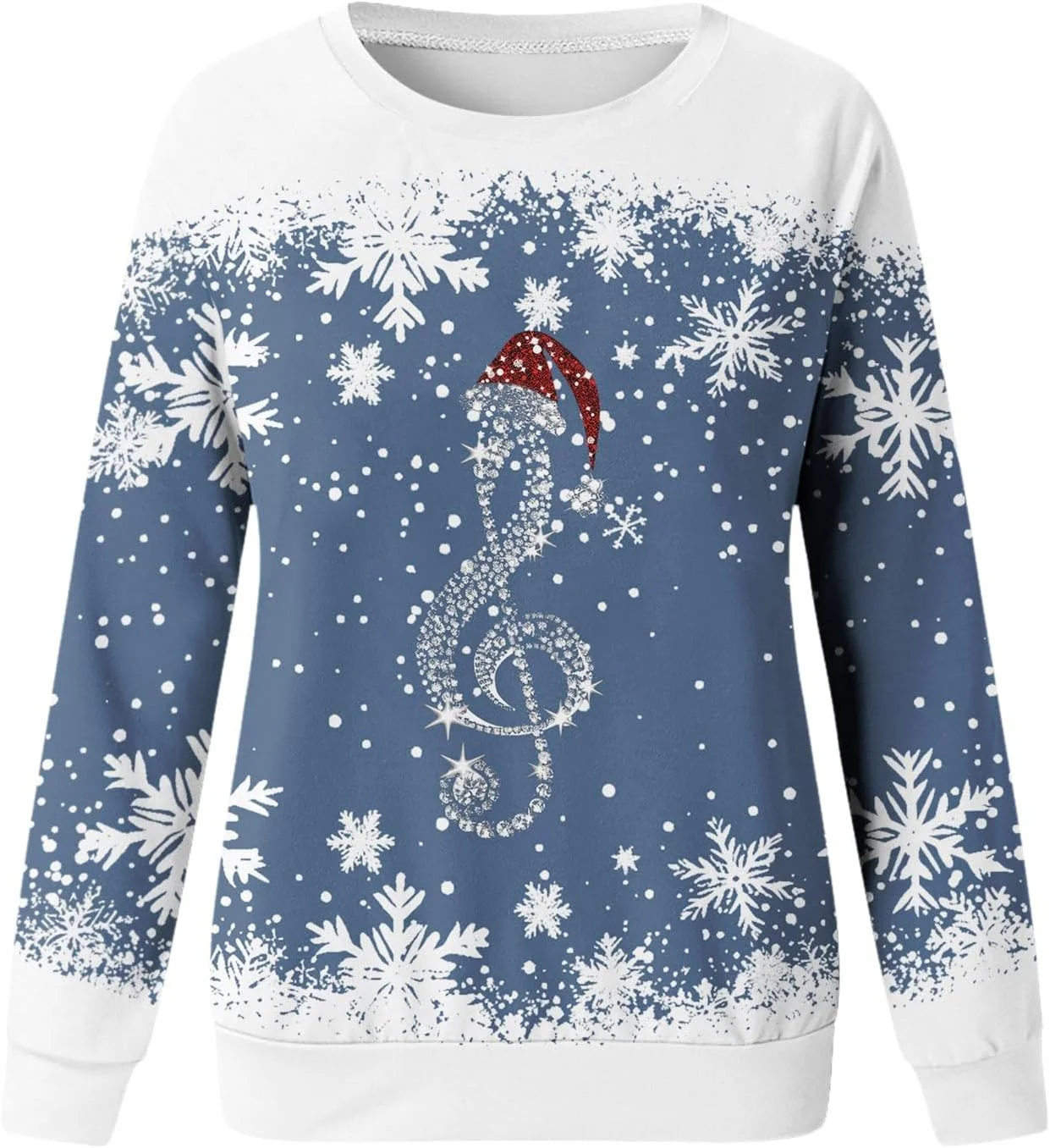 هودی آستین بلند یقه گرد با طرح کریسمس زنانه