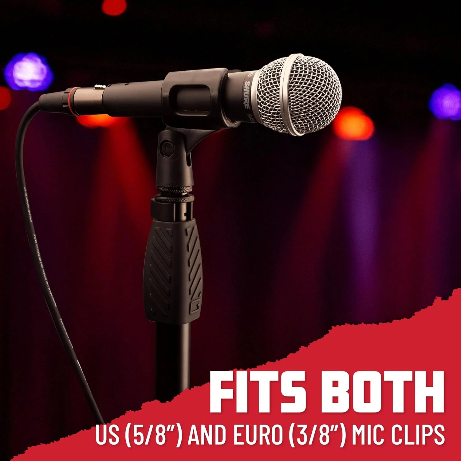 پایه میکروفون سه پایه استاندارد Gator Frameworks با ارتفاع قابل تنظیم و آداپتورهای 3/8 اینچ و 5/8 اینچ (GFW-MIC-2000)