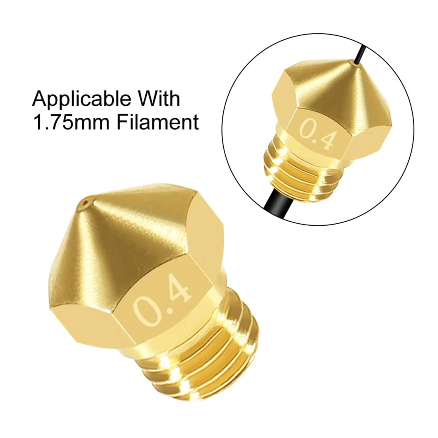 ۲۰ عدد نازل MK10 با رزوه M7، هد اکسترودر برنجی هات‌اند برای فیلامنت ۱.۷۵ میلی‌متری (۰.۶ میلی‌متر)