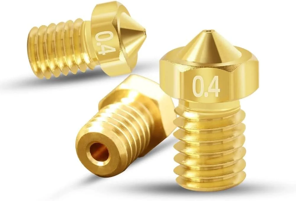 نازل های پرینتر سه بعدی 5Aplusreprap 0.4mm V6 - 20 عدد نازل برنجی V6 با دقت بالا برای E3d V5، Pursa I3 MK3، Anycubic I3 Mega به همراه سوزن های تمیز کننده نازل، بدون گرفتگی، دوام خوب، نصب آسان