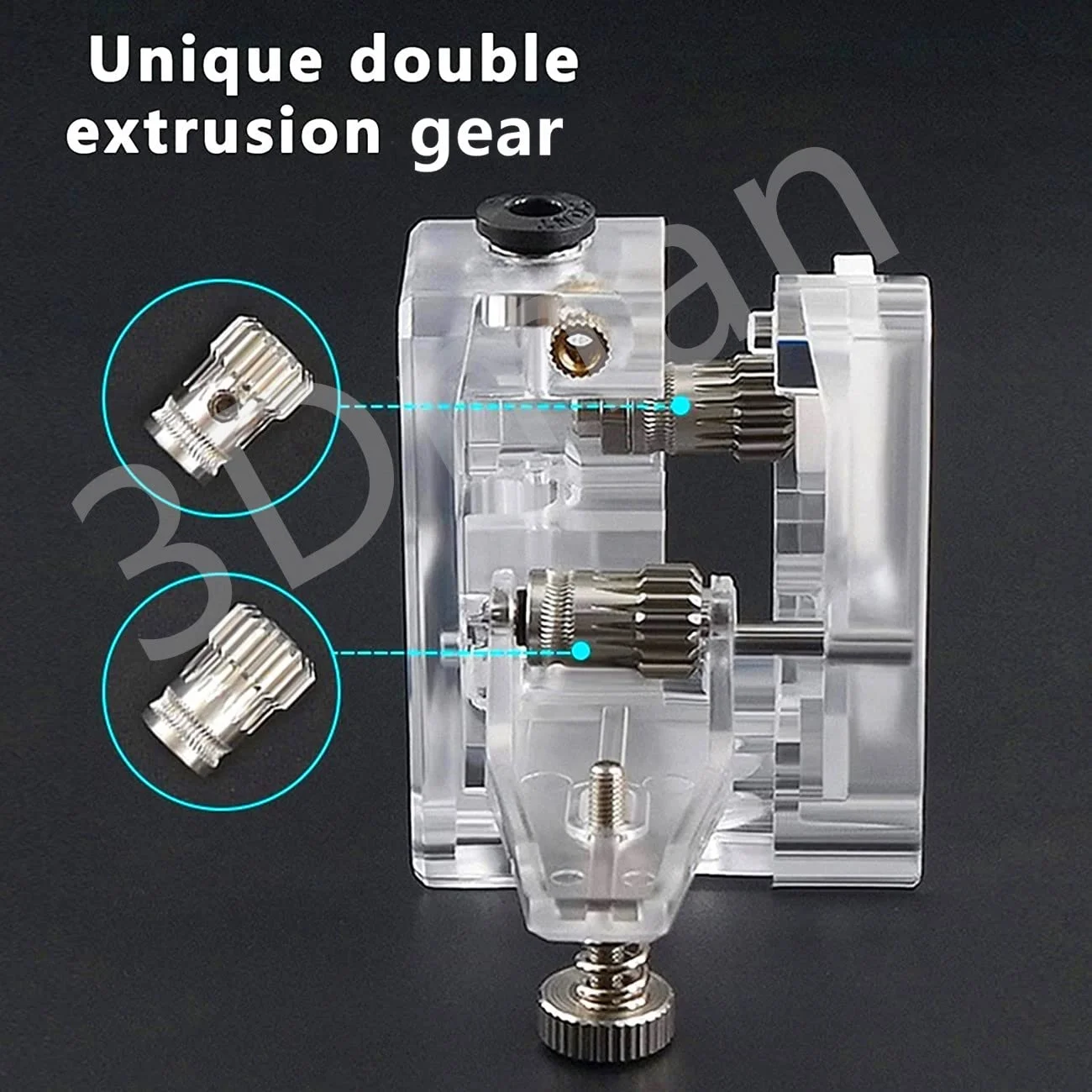 اکسترودر دوال درایو Bowden 3Dman، اکسترودر دنده ای یونیورسال برای Ender 3 V2/Pro، سری Ender 3، سری CR10، Mega S، Tevo Tornado، Wanhao D9، Anet A8 E10، Prusa I3 و پرینتر سه بعدی DIY، شفاف