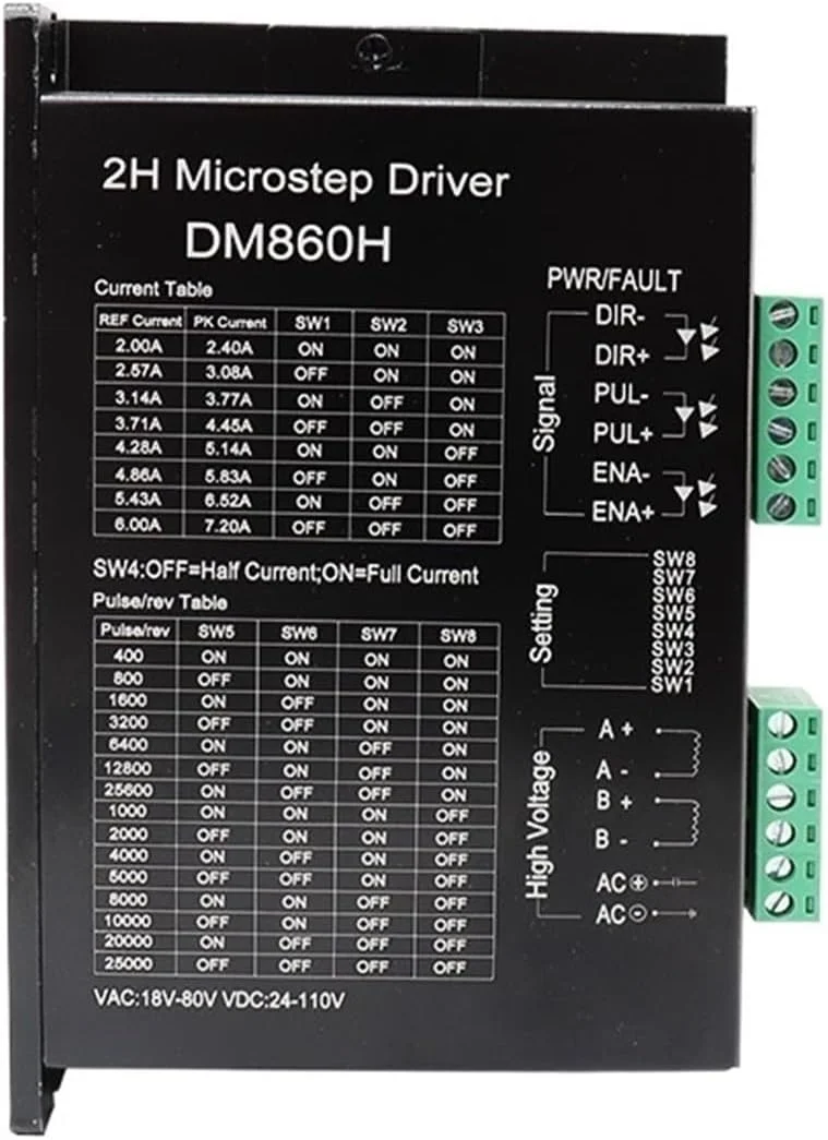 درایور موتور 1 عددی 42 کنترلر موتور DM860H 24V-110V درایور استپ سروو برای تجهیزات مانیتور پرینتر سه بعدی NEMA23 NEMA17