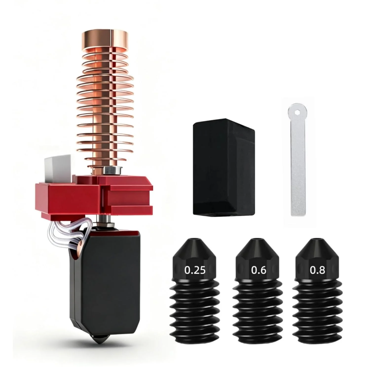 نازل سرامیکی 0.4 میلی‌متری ارتقا یافته برای کیت هات‌اند Flashforge Adventurer 5/ 5M Pro، نازل سخت‌کاری شده با قابلیت جدا شدن سریع، هد چاپ با رسانایی حرارتی بالا برای Flashforge Adventurer 5M Pro