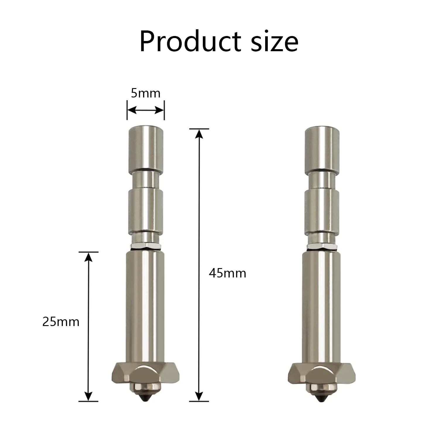 دو عدد نازل فولادی سخت شده یکپارچه 0.4 میلی متری برای کیت اکسترودر هد چاپ با جریان بالا و سرعت بالا، مناسب برای پرینتر Anycubic Kobra 3 Max Combo