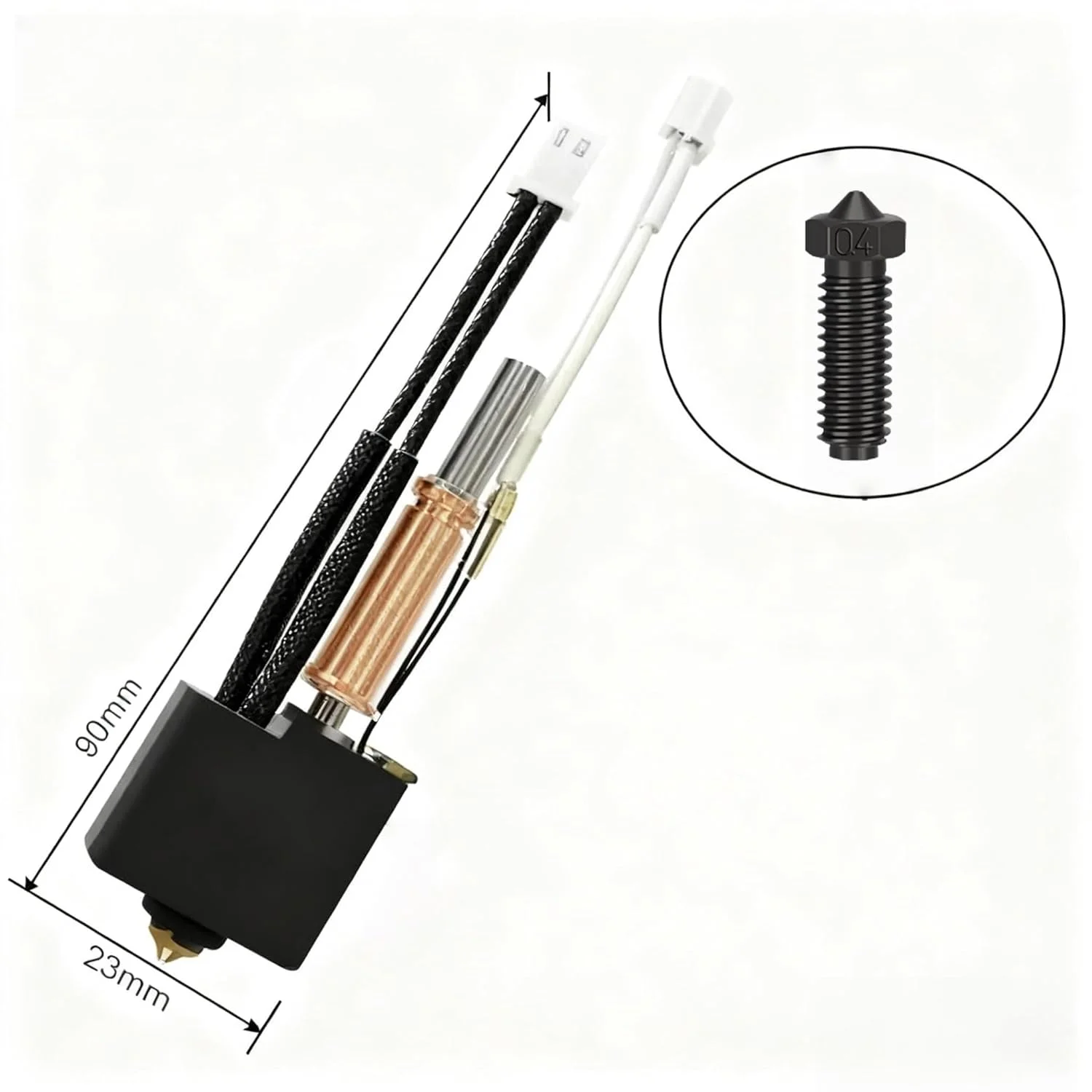 مجموعه هات‌اند 0.4 میلی‌متری برای Anycubic Kobra 3 Combo و Kobra 3 V2 Combo - جایگزینی مستقیم هات‌اند با جریان بالا به همراه کارتریج گرمکن و ترمیستور - به همراه 2 عدد روکش سیلیکونی اضافی