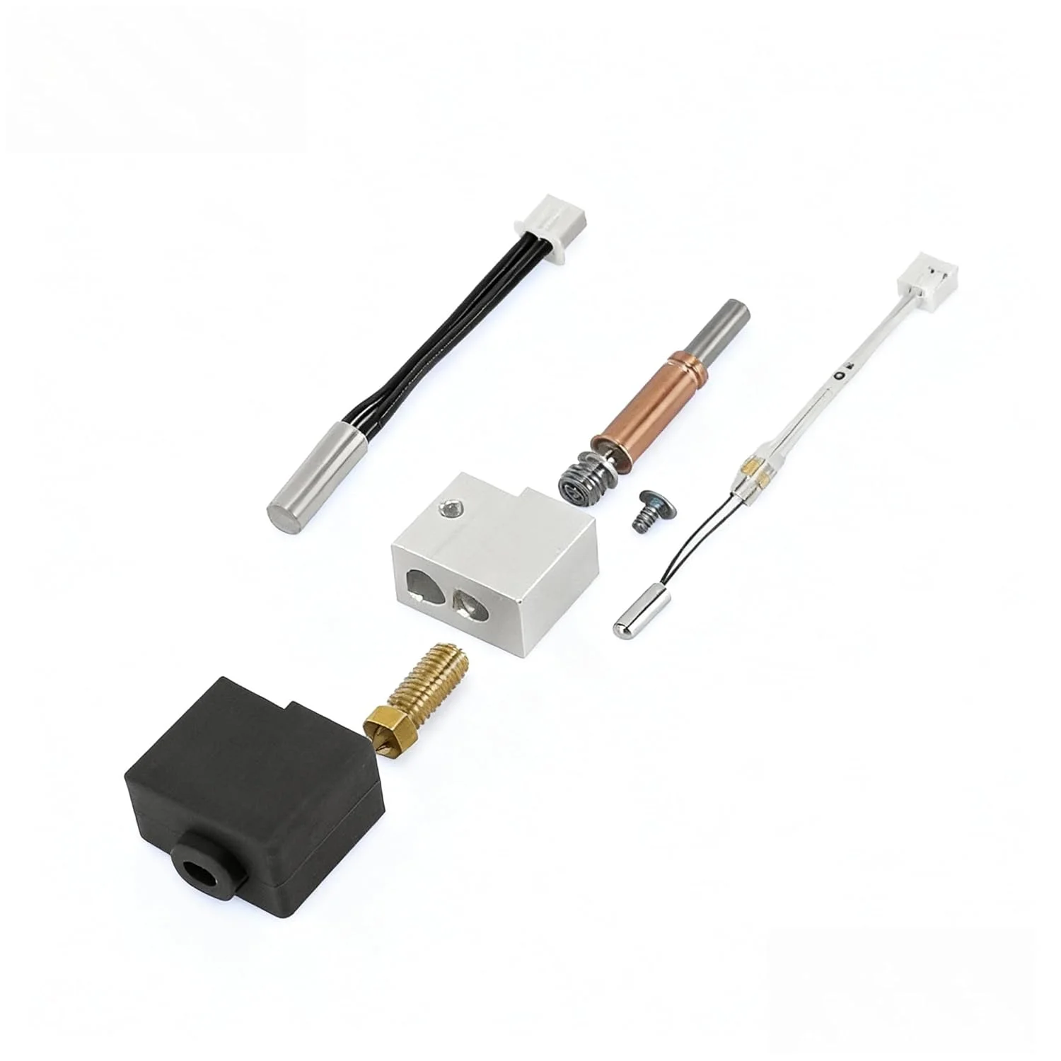 مجموعه هات‌اند 0.4 میلی‌متری برای Anycubic Kobra 3 و Kobra 3 V2 Combo - جایگزینی مستقیم هات‌اند با جریان بالا به همراه کارتریج گرمکن و ترمیستور - به همراه 2 عدد نازل برنجی 0.4 میلی‌متری اضافی