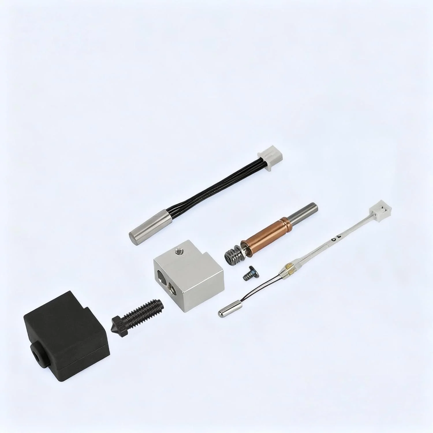 مجموعه هات‌اند 0.4 میلی‌متری برای Anycubic Kobra 3 Combo و Kobra 3 V2 Combo - جایگزینی مستقیم هات‌اند با جریان بالا به همراه کارتریج گرمکن و ترمیستور - به همراه 2 عدد روکش سیلیکونی اضافی