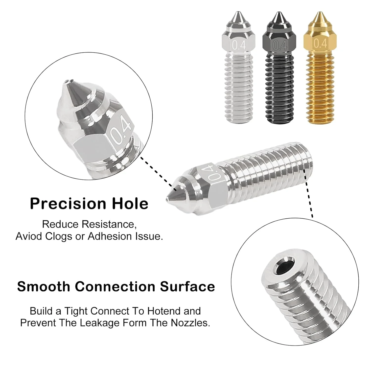 مجموعه نازل 12 عددی UMLIFE K1، نازل های 0.4 میلی متری / 1.75 میلی متری برای پرینتر سه بعدی، 4 عدد نازل فولاد سخت کاری شده + 4 عدد نازل آلیاژ مس + 4 عدد نازل برنجی 0.4 میلی متری برای K1، K1 MAX، CR-M4