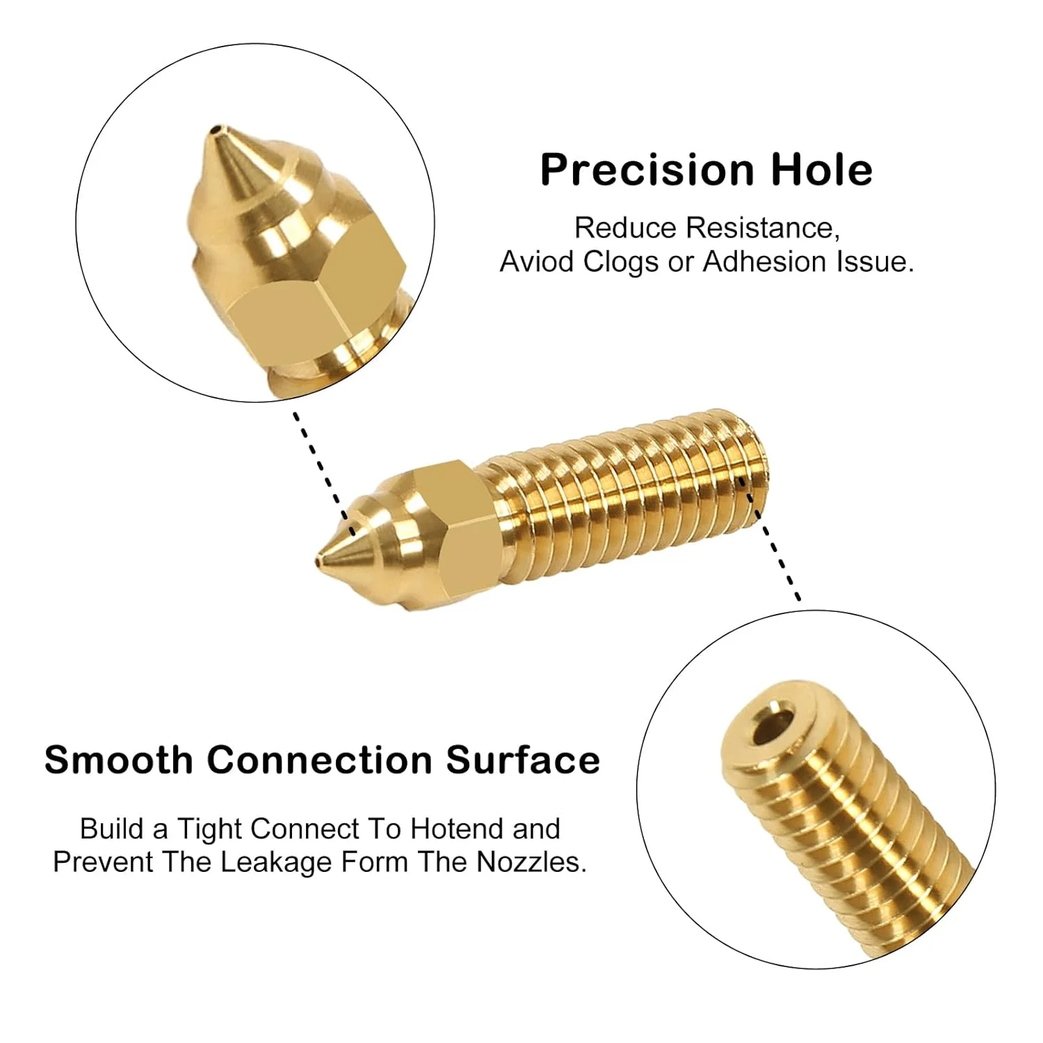مجموعه نازل چاپگر سه بعدی برنجی UMLIFE شامل 12 عدد نازل با قطرهای 0.2mm، 0.4mm، 0.6mm، 0.8mm و 1.0mm برای چاپگرهای سه بعدی CR-M4، K1 و K1 MAX