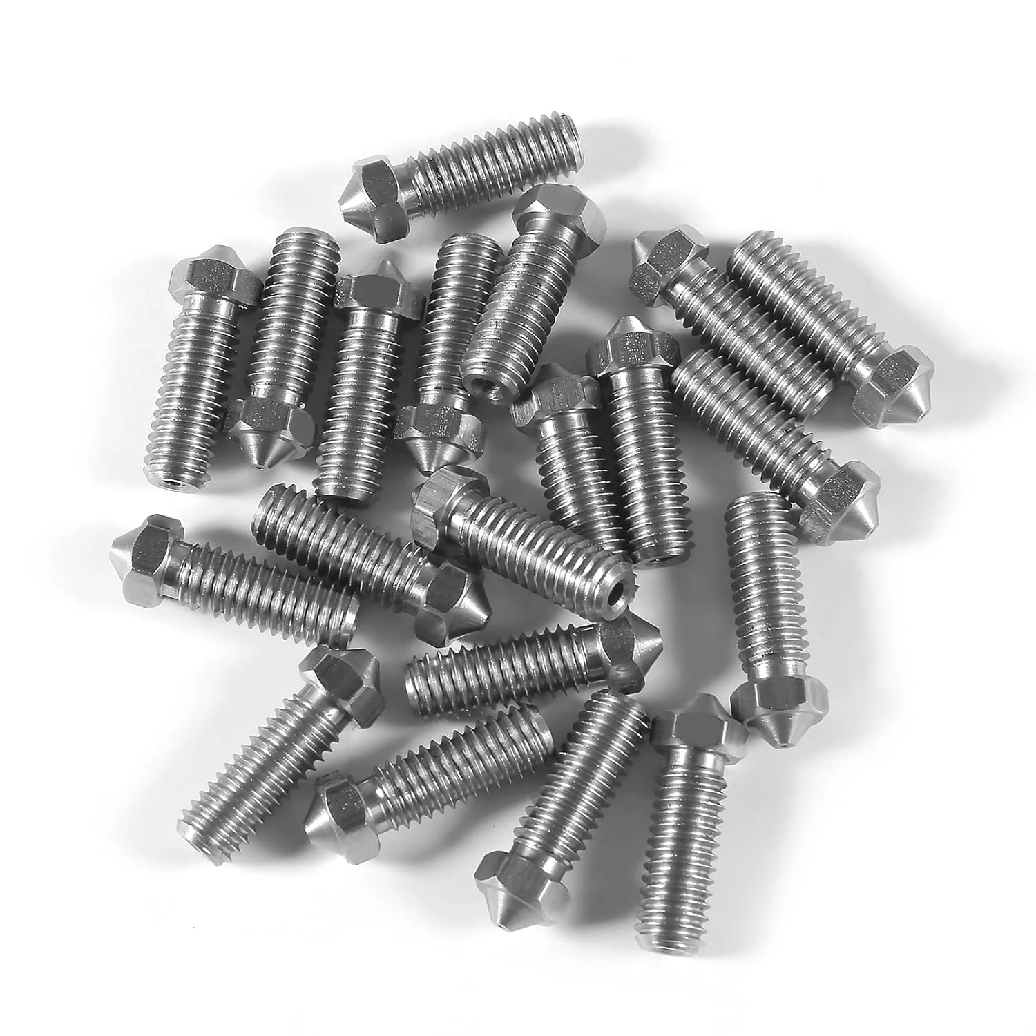 نازل های آتشفشانی V6 مدل UMLIFE بسته 20 عددی، نازل های فولادی ضد زنگ آتشفشانی با رزوه M6، نازل های 0.6 میلی متری برای اکسترودر های V5 V6 0.2 میلی متری برای قطعات پرینتر سه بعدی با فیلامنت 1.75 میلی متری