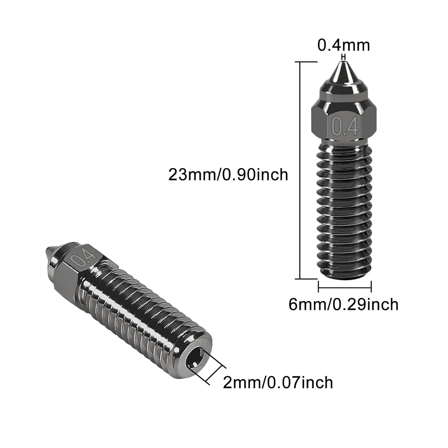 نازل های فولادی سخت کاری شده پرینتر سه بعدی UMLIFE10PCS 0.4mm، نازل های اکسترودر با سرعت چاپ بالا و جریان بالا برای پرینترهای سه بعدی K1، K1 Max، CR-M4، CR-10 SE